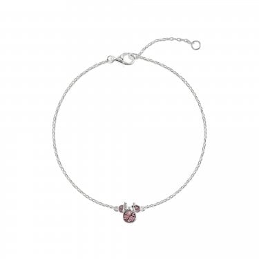 Disney Minnie Mouse CZ February Birthstone Bracelet 0.7 x 0.7cm, 17cm + 2.5cm