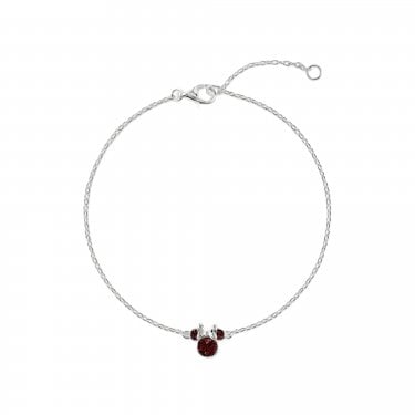 Disney Minnie Mouse CZ January Birthstone Bracelet 0.7 x 0.7cm, 17cm + 2.5cm