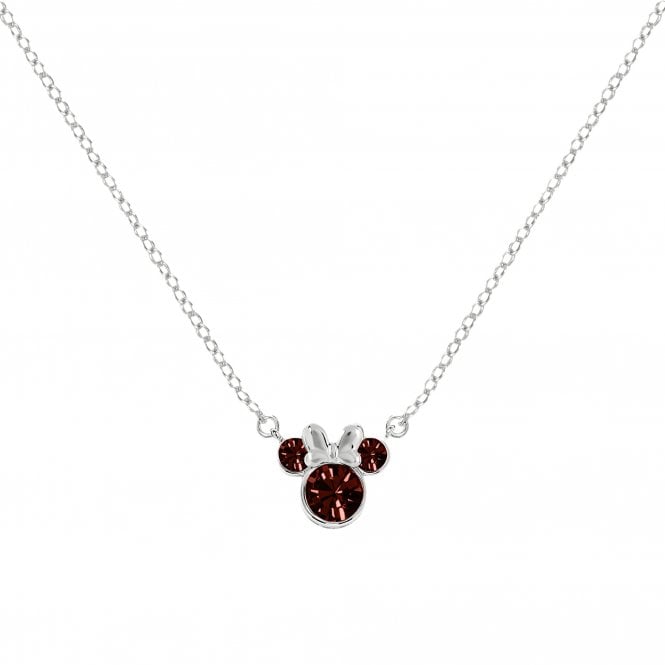Disney Jewellery Disney Minnie Mouse CZ January Birthstone Necklace 0.7 x 0.7cm, 40-45cm