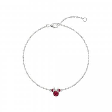Disney Minnie Mouse CZ July Birthstone Bracelet 0.7 x 0.7cm, 17cm + 2.5cm