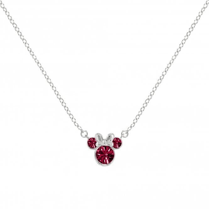 Disney Jewellery Disney Minnie Mouse CZ July Birthstone Necklace 0.7 x 0.7cm, 40-45cm