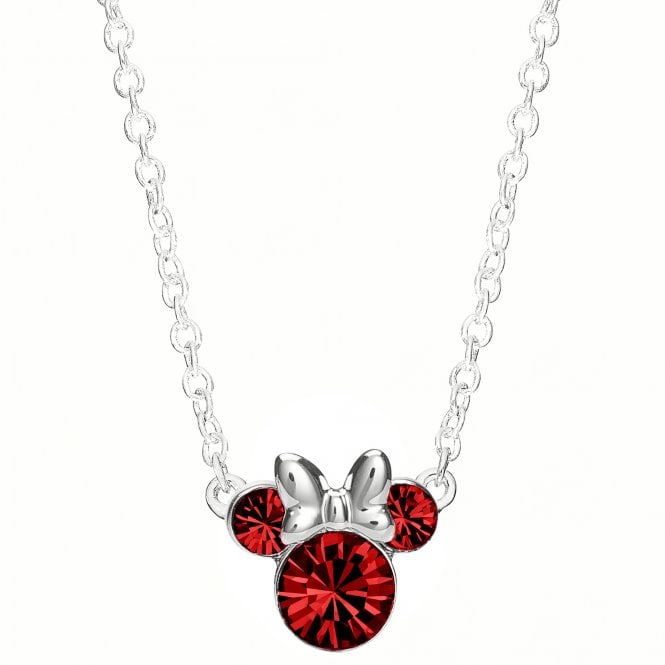 Disney Jewellery Disney Minnie Mouse CZ July Birthstone Necklace 1 x 0.9cm, 18