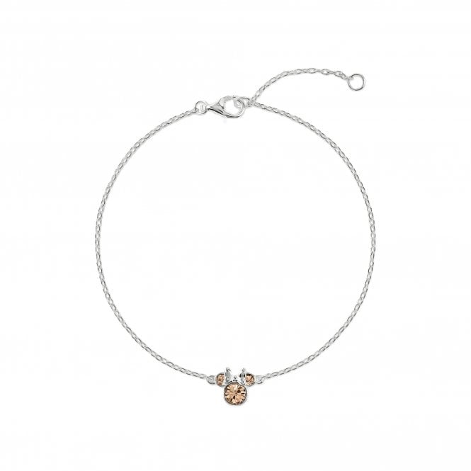 Disney Jewellery Disney Minnie Mouse CZ June Birthstone Bracelet 0.7 x 0.7cm, 17cm + 2.5cm