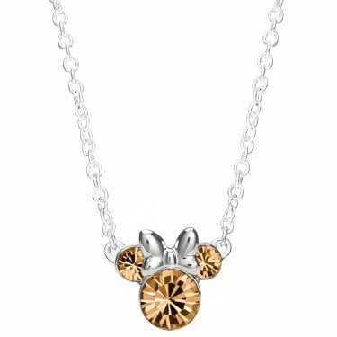 Disney Minnie Mouse CZ June Birthstone Necklace 1 x 0.9cm, 18"