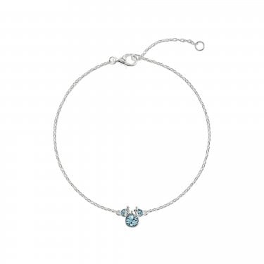 Disney Minnie Mouse CZ March Birthstone Bracelet 0.7 x 0.7cm, 17cm + 2.5cm