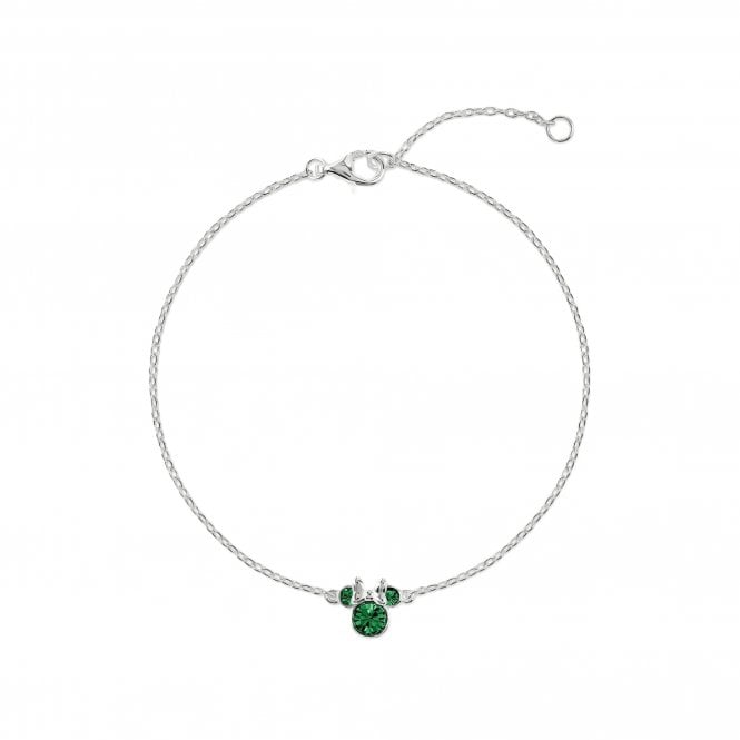 Disney Jewellery Disney Minnie Mouse CZ May Birthstone Bracelet 0.7 x 0.7cm, 17cm + 2.5cm