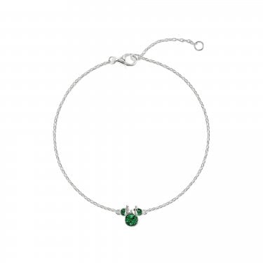 Disney Minnie Mouse CZ May Birthstone Bracelet 0.7 x 0.7cm, 17cm + 2.5cm