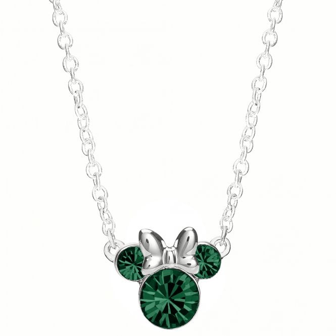 Disney Jewellery Disney Minnie Mouse CZ May Birthstone Necklace 1 x 0.9cm, 18