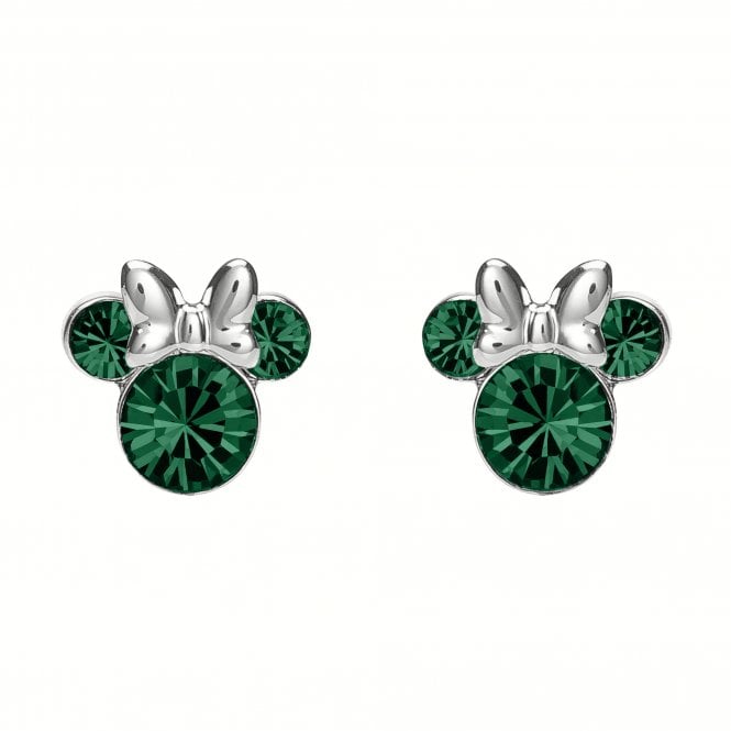 Disney Jewellery Disney Minnie Mouse CZ May Birthstone Stud Earrings 0.7 x 0.8cm