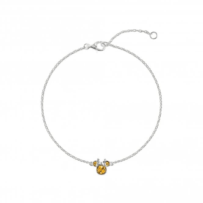Disney Jewellery Disney Minnie Mouse CZ November Birthstone Bracelet 0.7 x 0.7cm, 17cm + 2.5cm