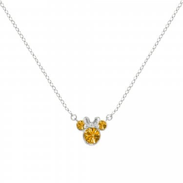 Disney Minnie Mouse CZ November Birthstone Necklace 0.7 x 0.7cm, 40-45cm