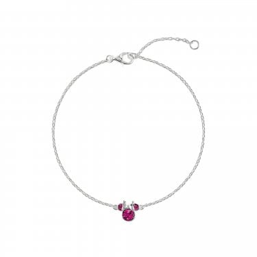 Disney Minnie Mouse CZ October Birthstone Bracelet 0.7 x 0.7cm, 17cm + 2.5cm