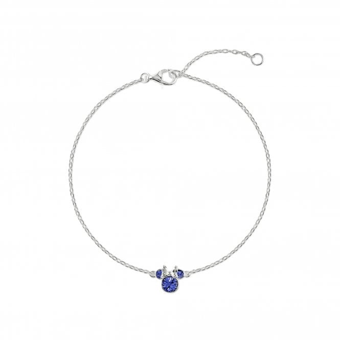 Disney Jewellery Disney Minnie Mouse CZ September Birthstone Bracelet 0.7 x 0.7cm, 17cm + 2.5cm