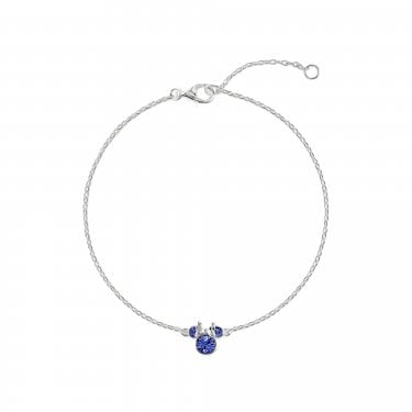 Disney Minnie Mouse CZ September Birthstone Bracelet 0.7 x 0.7cm, 17cm + 2.5cm