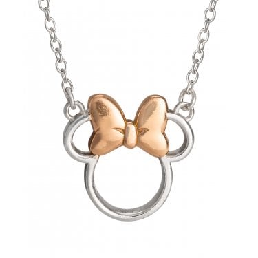Disney Minnie Mouse Two Tone Open Necklace 1.4 x 1.4cm, 16"