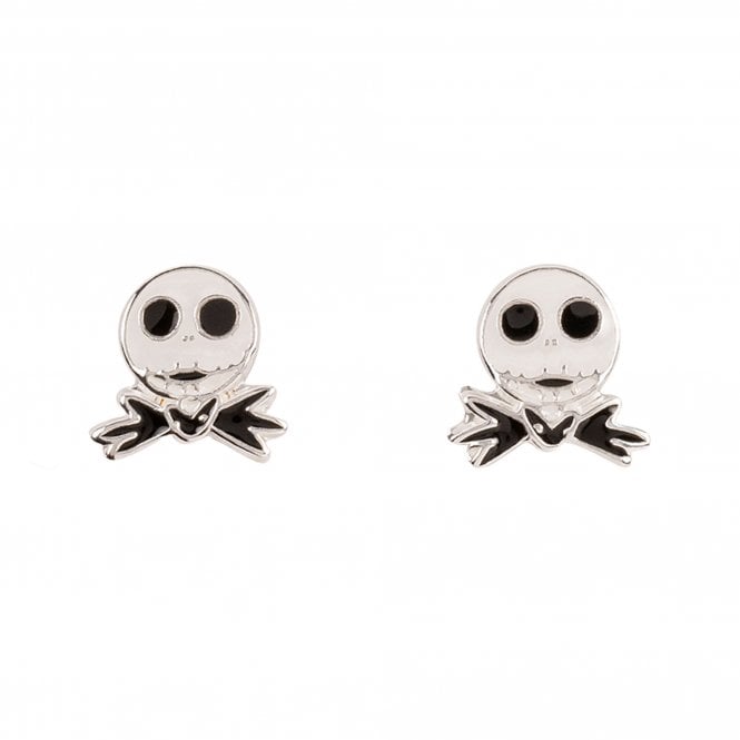Disney Jewellery Disney Nightmare Before Christmas Jack Skellington Sterling Silver Enamel Stud Earrings 0.7cm