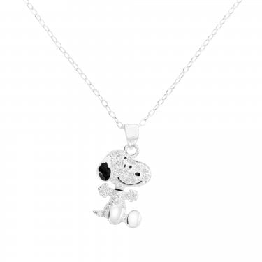 Disney Peanuts Snoopy CZ Necklace 1.1 x 1.5cm, 45.5cm