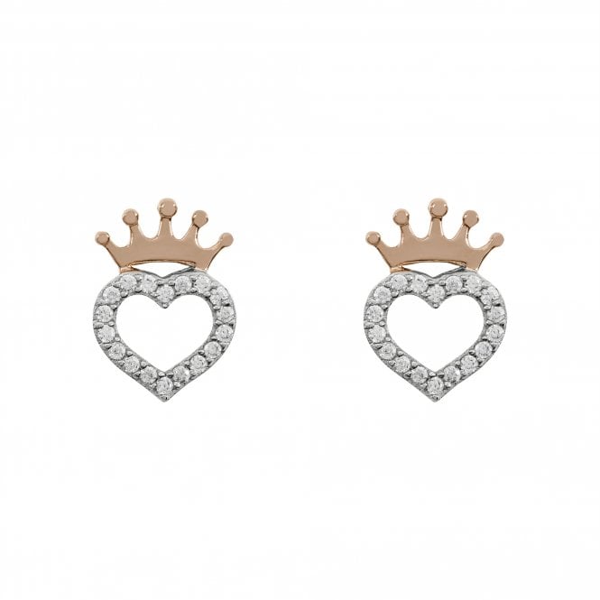 Disney Jewellery Disney Princess CZ Heart Crown Stud Earrings 1 x 0.8cm