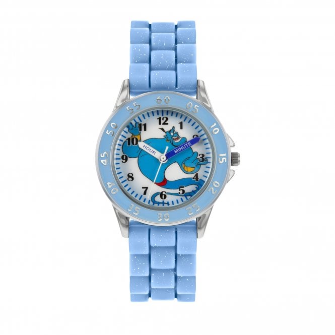 Disney Watches Aladdin Time Teacher Genie Blue Silicone Strap Watch 