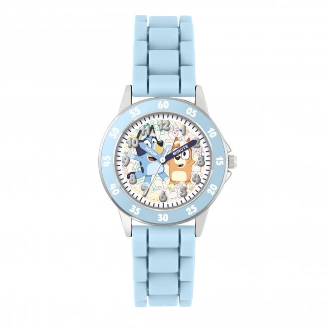 Disney Watches Bluey Time Teacher Blue Silicone Strap Watch