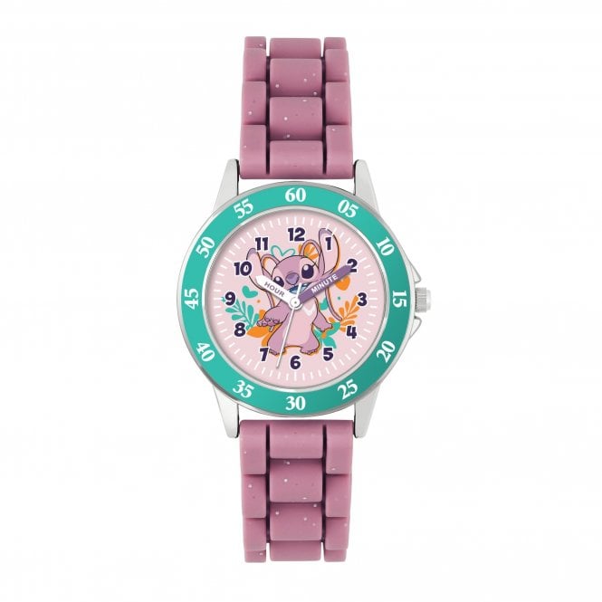 Disney Watches Lilo & Stitch Angel Pink Silicone Strap Watch