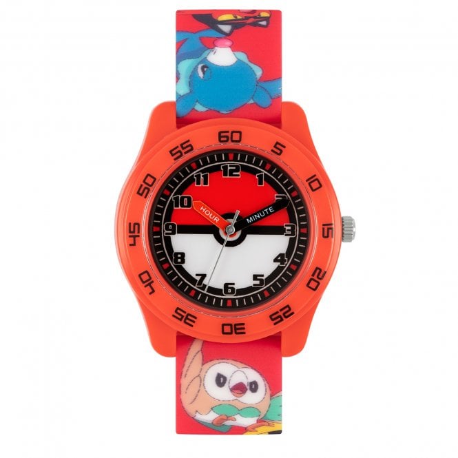 Disney Watches Pokemon Time Teacher Red Silicone Strap Watch 