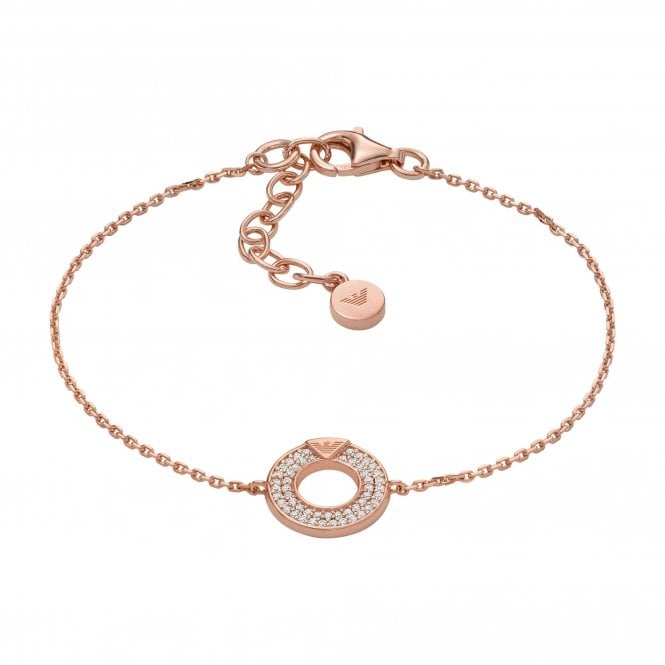 Emporio Armani Jewellery Emporio Armani Key Basics New Donuts Rose Gold Tone Sterling Silver Bracelet 1.1x1.1cm, 15cm + 3cm