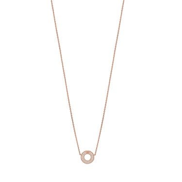 Emporio Armani Key Basics New Donuts Rose Gold Tone Sterling Silver Necklace 1.1x1.1cm, 35cm + 7cm