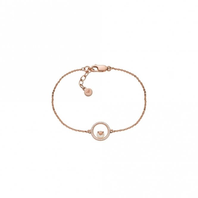 Emporio Armani Jewellery Emporio Armani Sterling Silver Rose Gold Pearl Point Bracelet