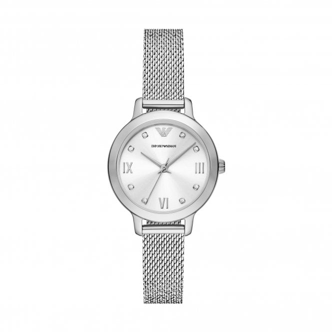 Emporio Armani Watches Emporio Armani Ladies Cleo Stainless Steel Mesh Strap Watch