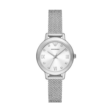 Emporio Armani Ladies Cleo Stainless Steel Mesh Strap Watch