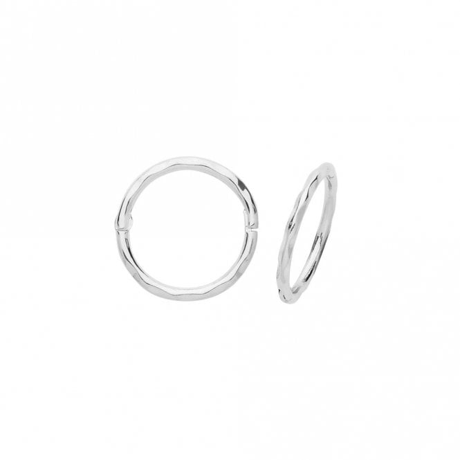 Faith 9ct Gold 9ct White Gold Hinged 10mm Hoop Earrings 0.52g