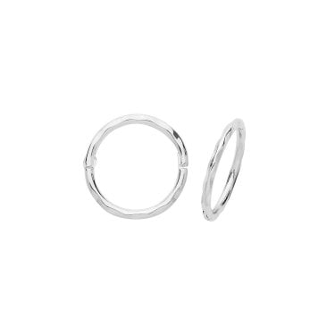 9ct White Gold Hinged 10mm Hoop Earrings 0.52g