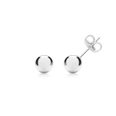 9ct White Gold Stud Earrings 0.3g, 0.5cm
