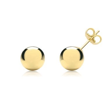 9ct Yellow Gold Ball Stud Earrings 0.7cm, 0.42g