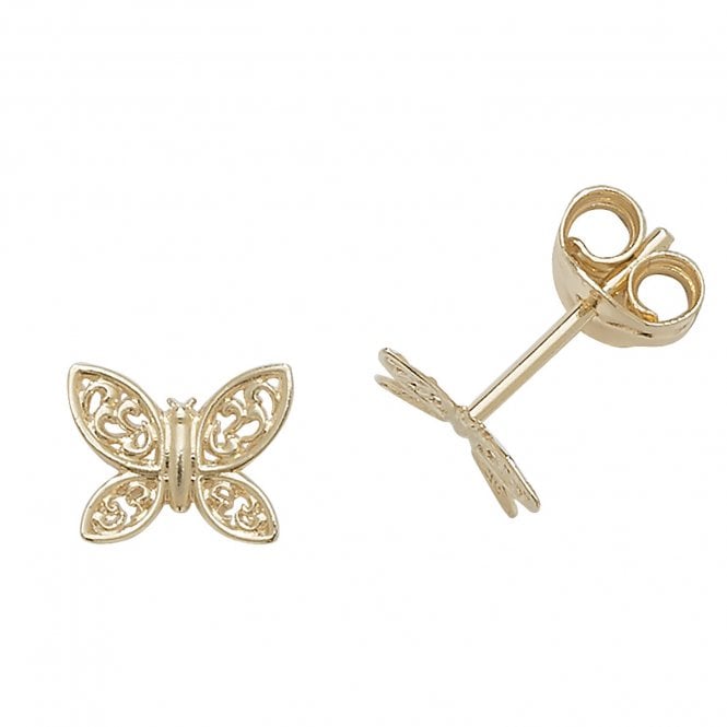 Faith 9ct Gold 9ct Yellow Gold Butterfly Stud Earrings 0.3g
