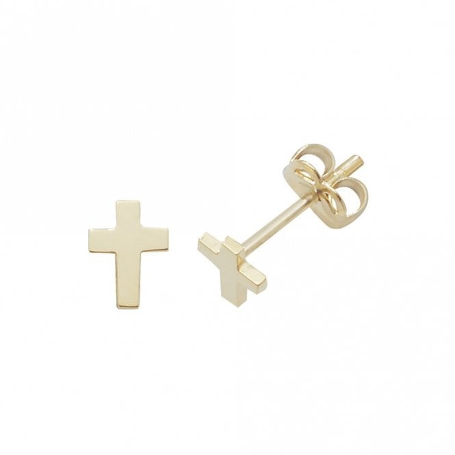 Faith 9ct Gold 9ct Yellow Gold Cross Stud Earrings 0.33g, 0.4x0.55cm