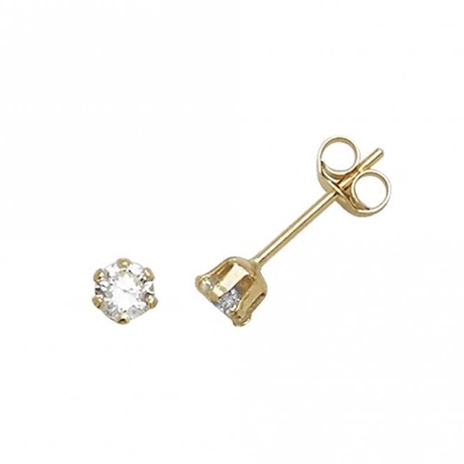 Faith 9ct Gold 9ct Yellow Gold CZ Claw Set Stud Earrings 0.3cm, 0.27g