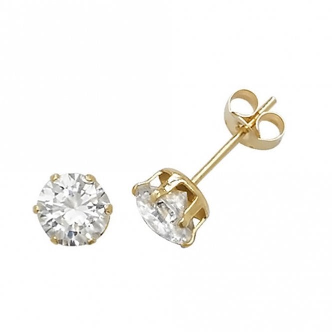 Faith 9ct Gold 9ct Yellow Gold CZ Claw Set Stud Earrings 0.5cm, 0.25g