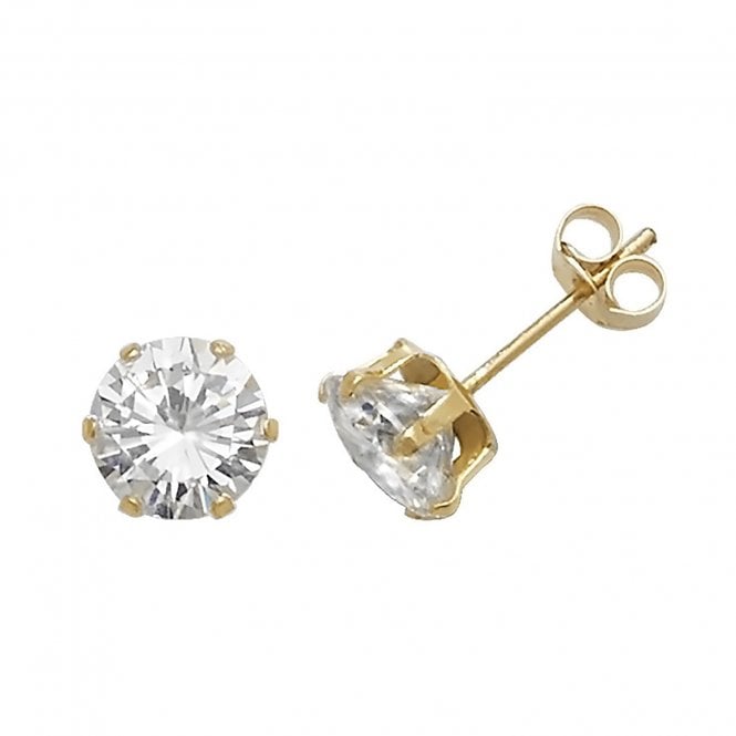 Faith 9ct Gold 9ct Yellow Gold CZ Claw Set Stud Earrings 0.6cm, 0.30g