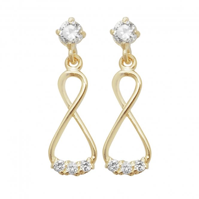 Faith 9ct Gold 9ct Yellow Gold CZ Infinity Drop Earrings 0.58g, 0.5 x 1.5cm 