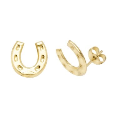 9ct Yellow Gold Horseshoe Stud Earrings 0.25g, 0.8cm