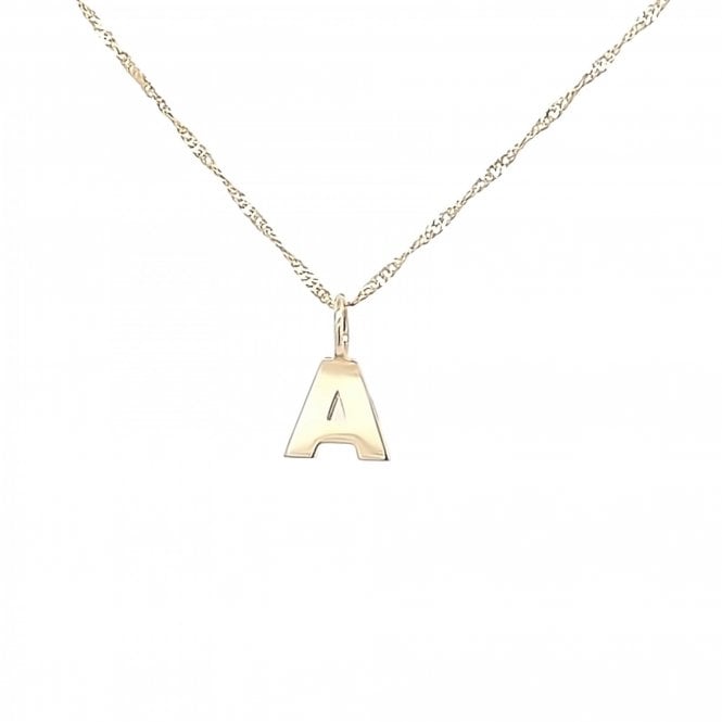 Faith 9ct Gold 9ct Yellow Gold Initial A Necklace 1.15g, 6mm, 16