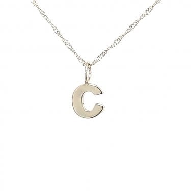 9ct Yellow Gold Initial C Necklace 1.15g, 6mm, 16"  