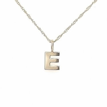 9ct Yellow Gold Initial E Necklace 1.15g, 6mm, 16"   