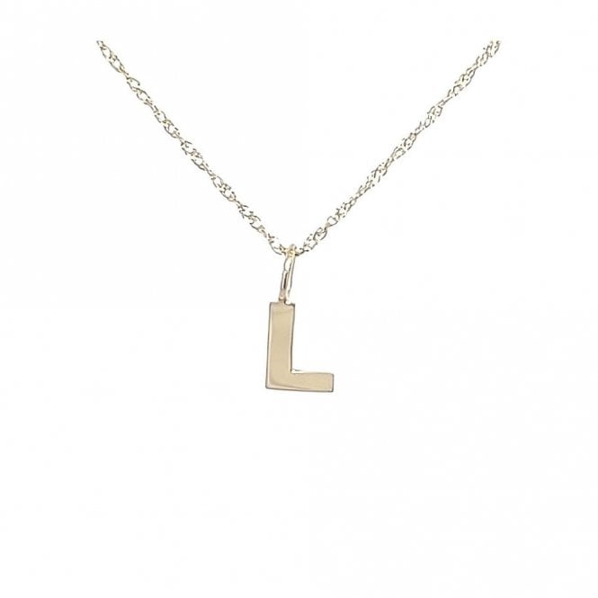 Faith 9ct Gold 9ct Yellow Gold Initial L Necklace 1.15g, 6mm, 16