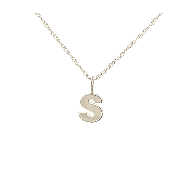 Faith 9ct Gold 9ct Yellow Gold Initial S Necklace 1.15g, 6mm, 16
