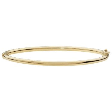 9ct Yellow Gold Oval Hinged Bangle 3.1g 