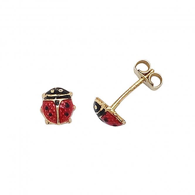 Faith 9ct Gold 9ct Yellow Gold Red Enamel Ladybird Stud Earrings 0.5cm, 0.38g 