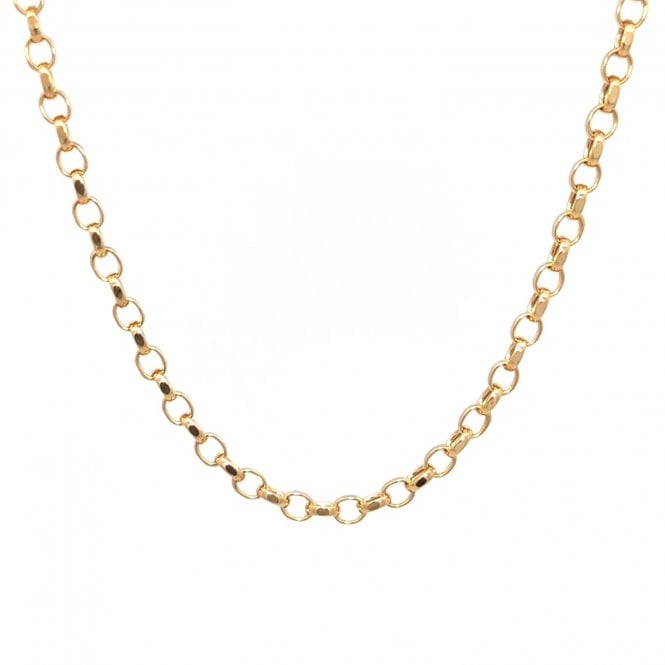Faith 9ct Gold 9ct Yellow Gold Semi Solid Diamond Cut Oval Belcher 18
